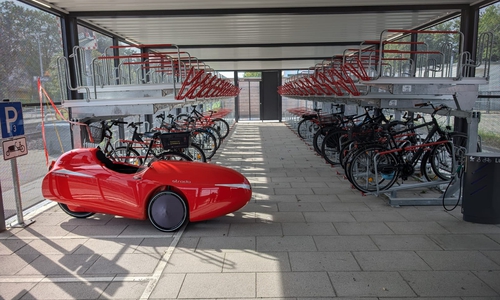 Ein aktueller Blick in das Fahrradparkhaus.