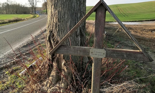 Unfallkreuz an Straßenrand (Archiv)