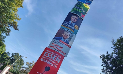 Wahlplakate von SPD, Linken, CDU, Grünen und AfD zur Landtagswahl in Thüringen (Archiv)