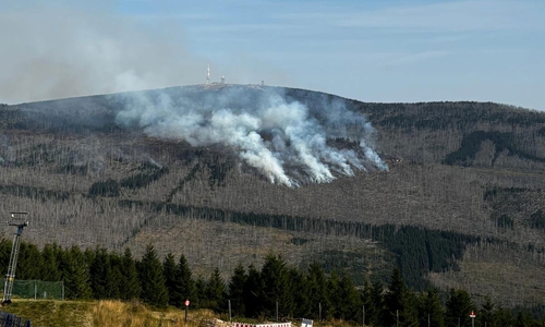 Die Löscharbeiten am Brocken gehen auch am heutigen Sonntag weiter.