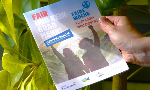 Flyer zur Fairen Woche in Wolfenbüttel.