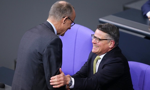 Friedrich Merz und Boris Rhein (Archiv)