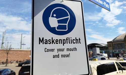 Hinweis auf Maskenpflicht (Archiv)
