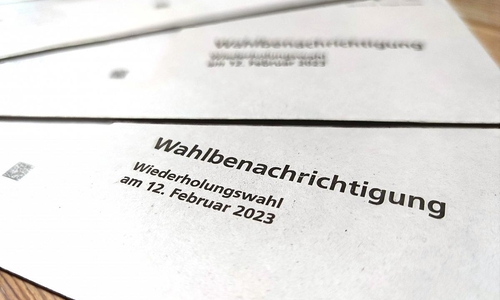 Benachrichtigung für Wiederholungswahl in Berlin am 12.02.2023