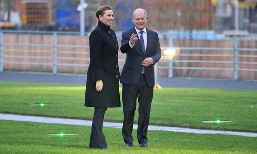 Mette Frederiksen und Olaf Scholz am 28.01.2025