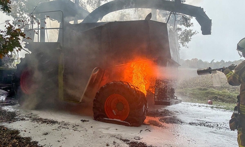 Maishäcksler fängt Feuer und brennt vollständig aus (Archiv)