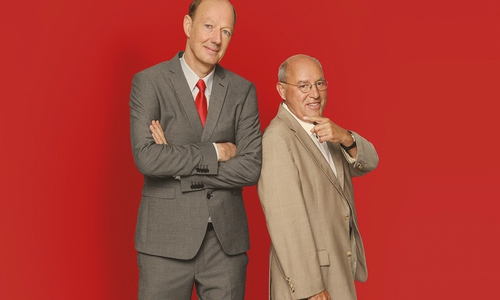 Martin Sonneborn (li.) trifft auf Gregor Gysi.