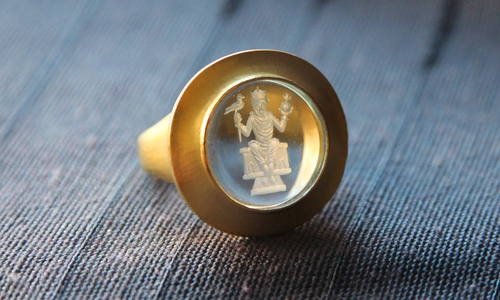 Der Kaiserring mit dem in Aquamarin eingravierten Siegel des im Jahre 1050 in Goslar geborenen Kaisers Heinrich IV.