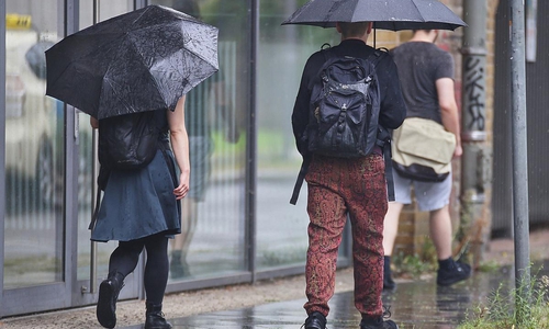 Personen mit Regenschirmen (Archiv)