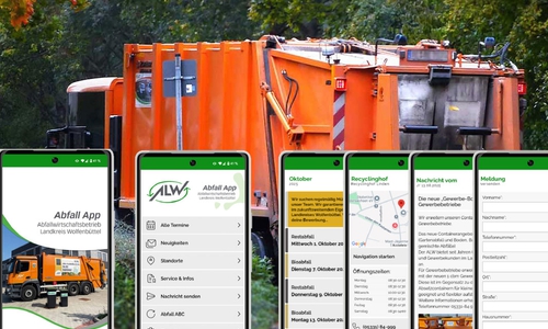 Die neue AbfallApp bietet Service rund um die Abfallentsorgung im Landkreis Wolfenbüttel (Fotomontage: regionalHeute.de).