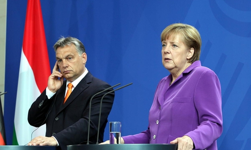Viktor Orban und Angela Merkel im Jahr 2014 (Archiv)