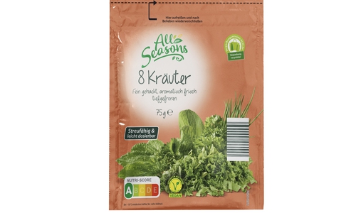 Zurückgerufen wird das Produkt „TK 8 Kräuter, 75 g“ der Marke All Seasons. 