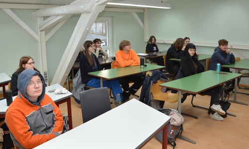 Die Teilnehmer bei Lavie konnten sich über ihre Smartphones anonym an Umfragen beteiligen, die der Kommissar an der Leinwand startete. 