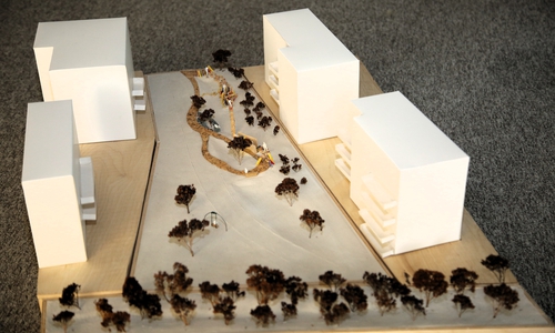 Das Modell des Kletterspielplatzes.