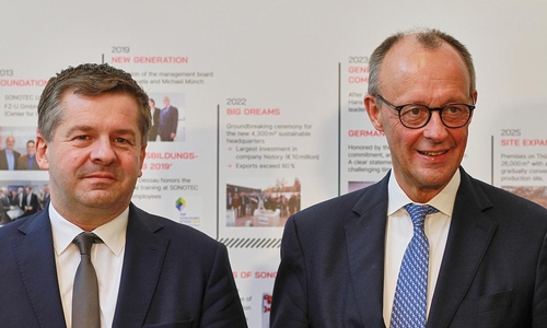 Sven Schulze und Friedrich Merz (Archiv)
