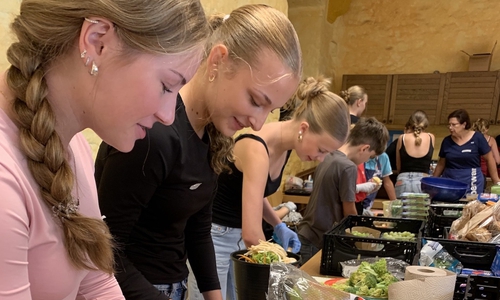 Anny, Malin und Lina in der foodsaver-Kuche.