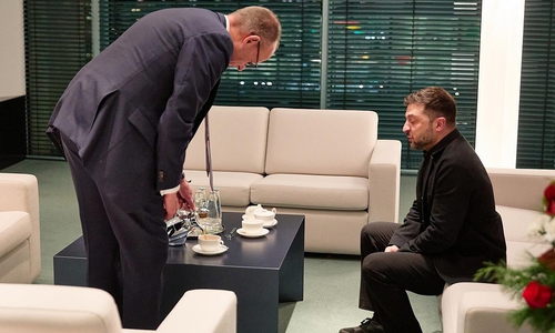 Friedrich Merz und Wolodymyr Selenskyj am 15.12.2025