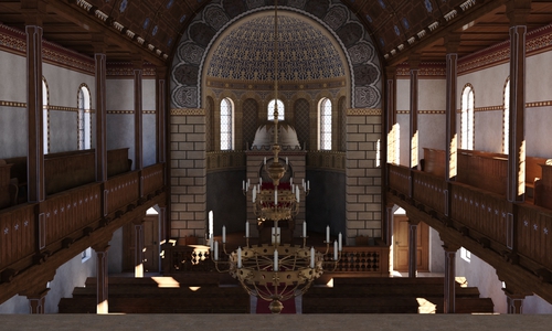 Ein Blick in den Tempelraum der Synagoge.