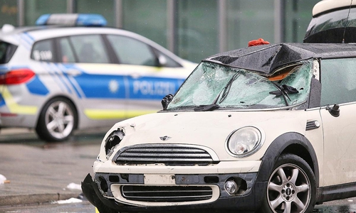 Tatfahrzeug nach Autoattacke in München am 13.02.2025