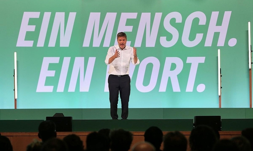 Robert Habeck im Wahlkampf am 10.02.2025