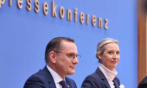 Tino Chrupalla und Alice Weidel am 24.02.2025