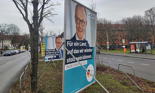 CDU-Wahlplakate mit Friedrich Merz (Archiv)