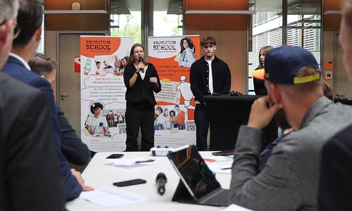 promotionschool 2024 – Die Schülerteams präsentieren ihre Geschäftsideen.   