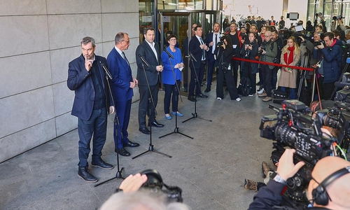 Koalitionsverhandlungen zwischen Union und SPD am 28.03.2025