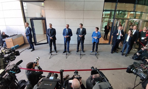 Koalitionsverhandlungen zwischen Union und SPD am 28.03.2025