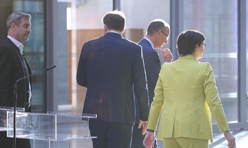 Markus Söder, Lars Klingbeil, Friedrich Merz, Saskia Esken (Archiv)