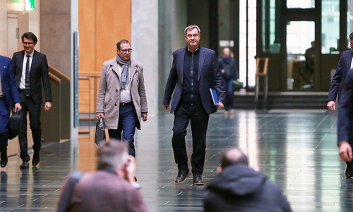 Martin Huber und Markus Söder am 28.02.2025