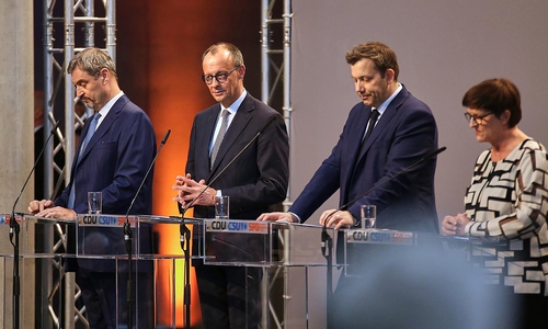 Söder, Merz, Klingbeil, Esken am 09.04.2025