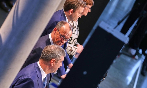 Söder, Merz, Klingbeil, Esken am 09.04.2025