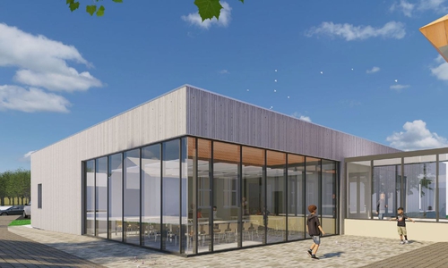 Visualisierung des Anbaus vom Fachplanungsbüro GÖDDE Architekten aus Gifhorn.