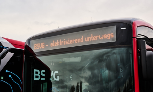 Einer der neuen elektrischen Busse der BSVG.