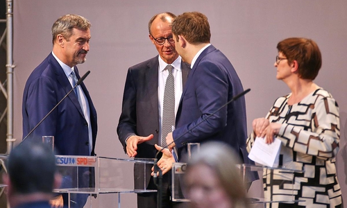 Söder, Merz, Klingbeil, Esken am 09.04.2025