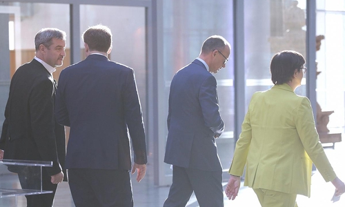 Markus Söder, Friedrich Merz, Lars Klingbeil, Saskia Esken (Archiv)