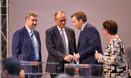 Söder, Merz, Klingbeil, Esken am 09.04.2025