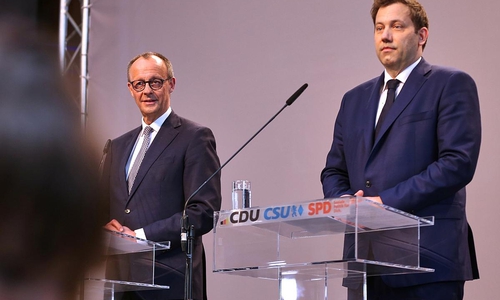 Friedrich Merz, Lars Klingbeil am 09.04.2025