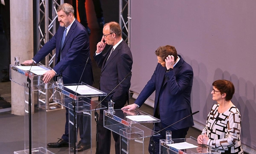 Söder, Merz, Klingbeil, Esken am 09.04.2025