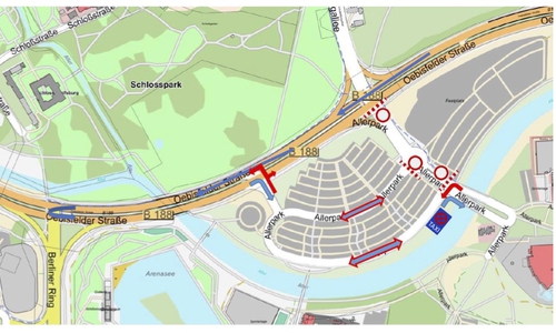 Karte zur Verkehrsführung während des Rummels vom 23. Mai bis 1. Juni.