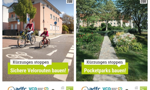 Zwei Beispiele der neuen Plakate.