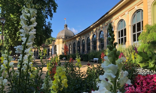 An der Wandelhalle findet bald das Weinfest statt.