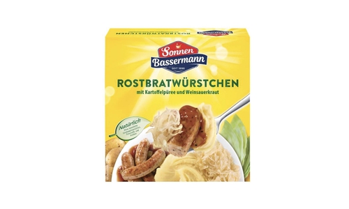 Betroffen ist das Produkt „Sonnen Bassermann Rostbratwürstchen mit Kartoffelpüree und Weinsauerkraut“