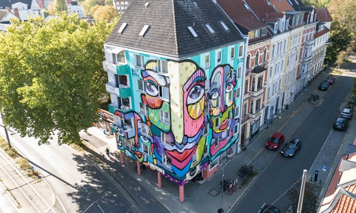 Dieses Haus an der Wendenstraße Ecke Schubertstraße wurde im letzten Jahr zum Kunstwerk.