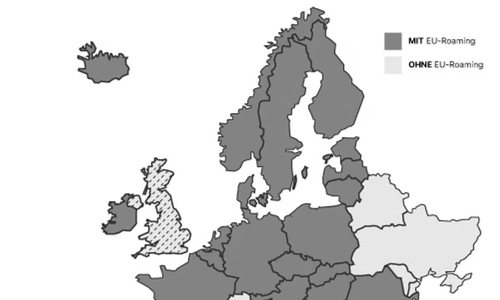 Länder mit EU-Roaming und ohne EU-Roaming. (1)