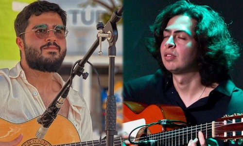 Das Duo Nojan & Martin tritt mit einer Mischung aus klassischen Elementen und Flamenco auf, garniert mit iranischen Einflüssen.