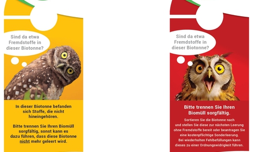 Ein System von Gelben und Roten Karten zeigt Fremdstoffe in der Biotonne an. 