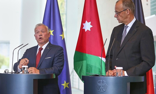 Abdullah II. bin al-Hussein und Friedrich Merz am 29.07.2025