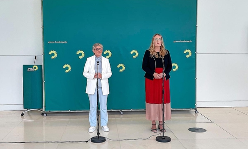 Britta Haßelmann und Katharina Dröge am 11.07.2025